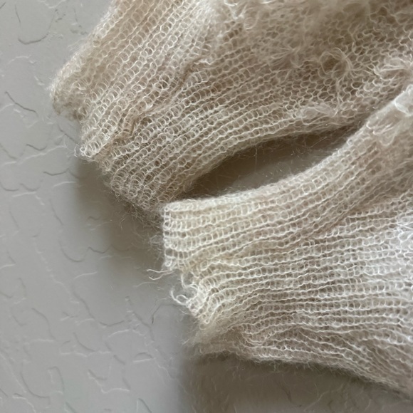 Free People Cream Lace Knit Top - Picture 4 of 7